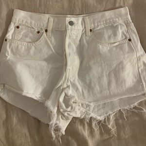 Levi’s white denim shorts
